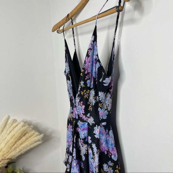 Les Rêveries Peplum Midi Cami Dress in Narcissus 100% Silk Floral Size 0 - Picture 10 of 17